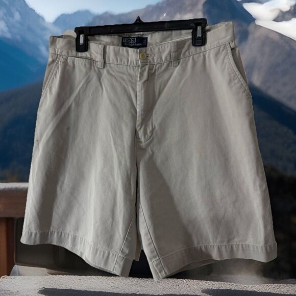 Vtg Polo Ralph Lauren Prospect Chino Shorts Mens 34x9 Tan Outdoor Hiking Camping - Picture 1 of 6
